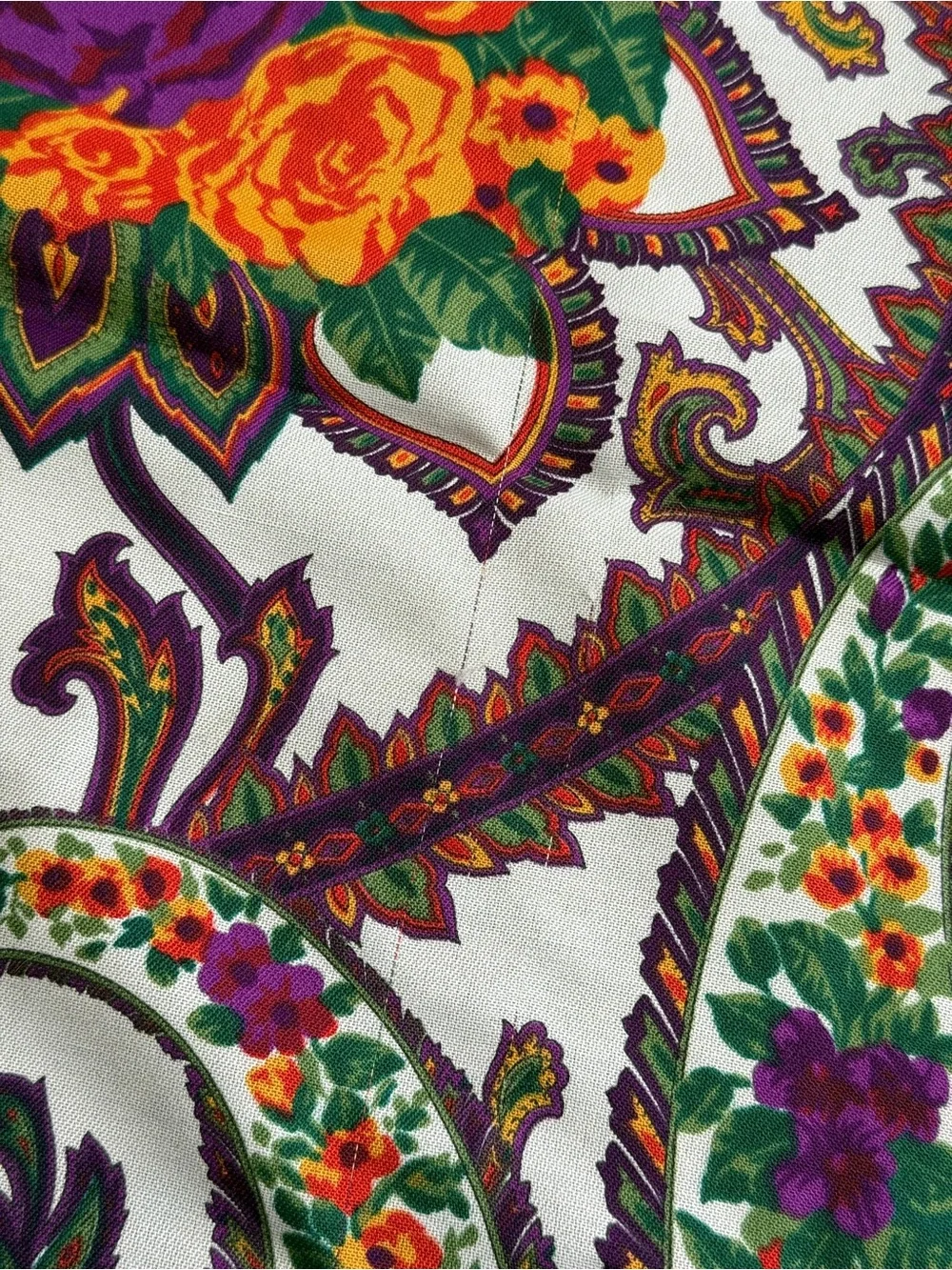Vintage CHALLIS by Berkshire Floral Paisley Scarf Wrap Navy Multi 45